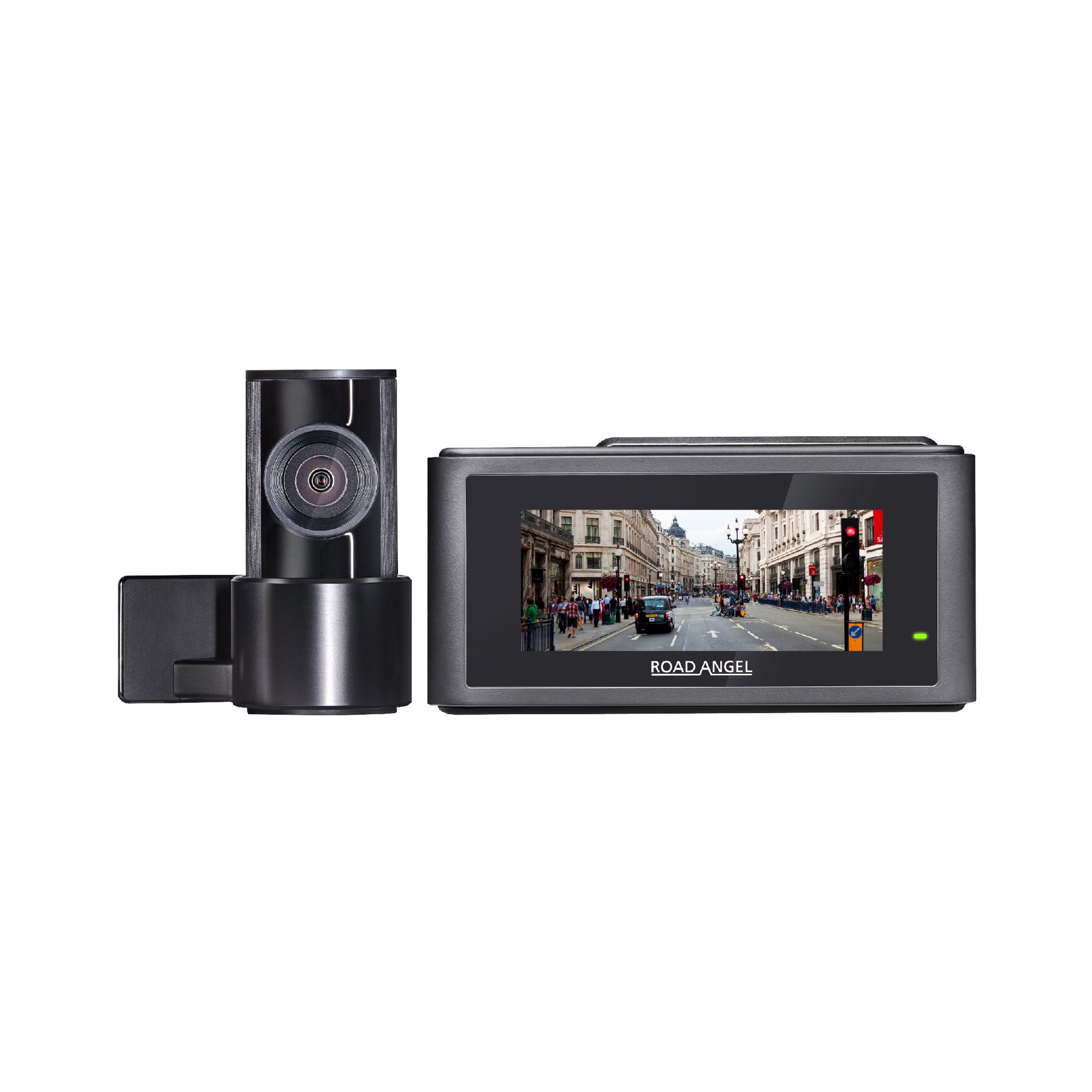 New- Road Angel Halo Play 4K Dual Dash Cam with 3.2" Screen & 64GB SD Card & Hardwiring Kit Bundle