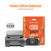 Road Angel Halo Ultra 4K Dash Cam with Hardwiring Kit with Internal 64GB SSD Memory Bundle