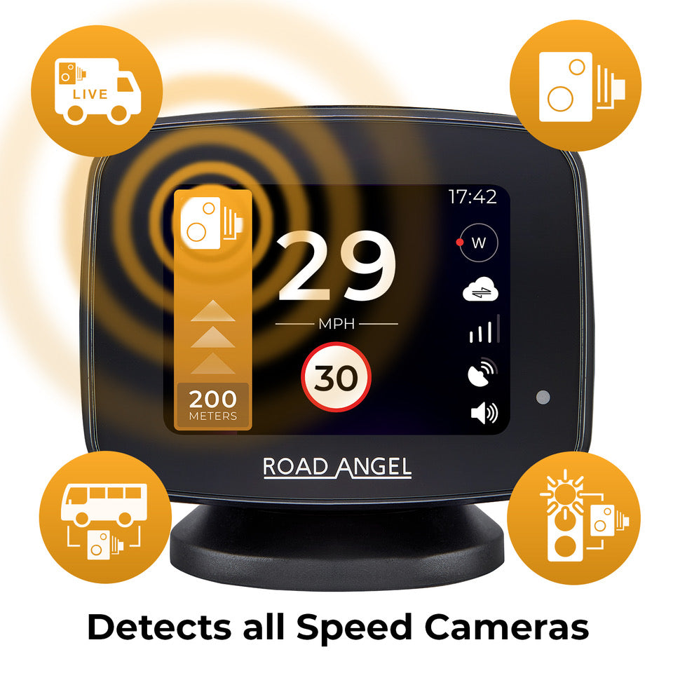 Road Angel Pure One V2.4 Speed Camera Detector With Speed Awareness & Onboard Mobile Data Modem